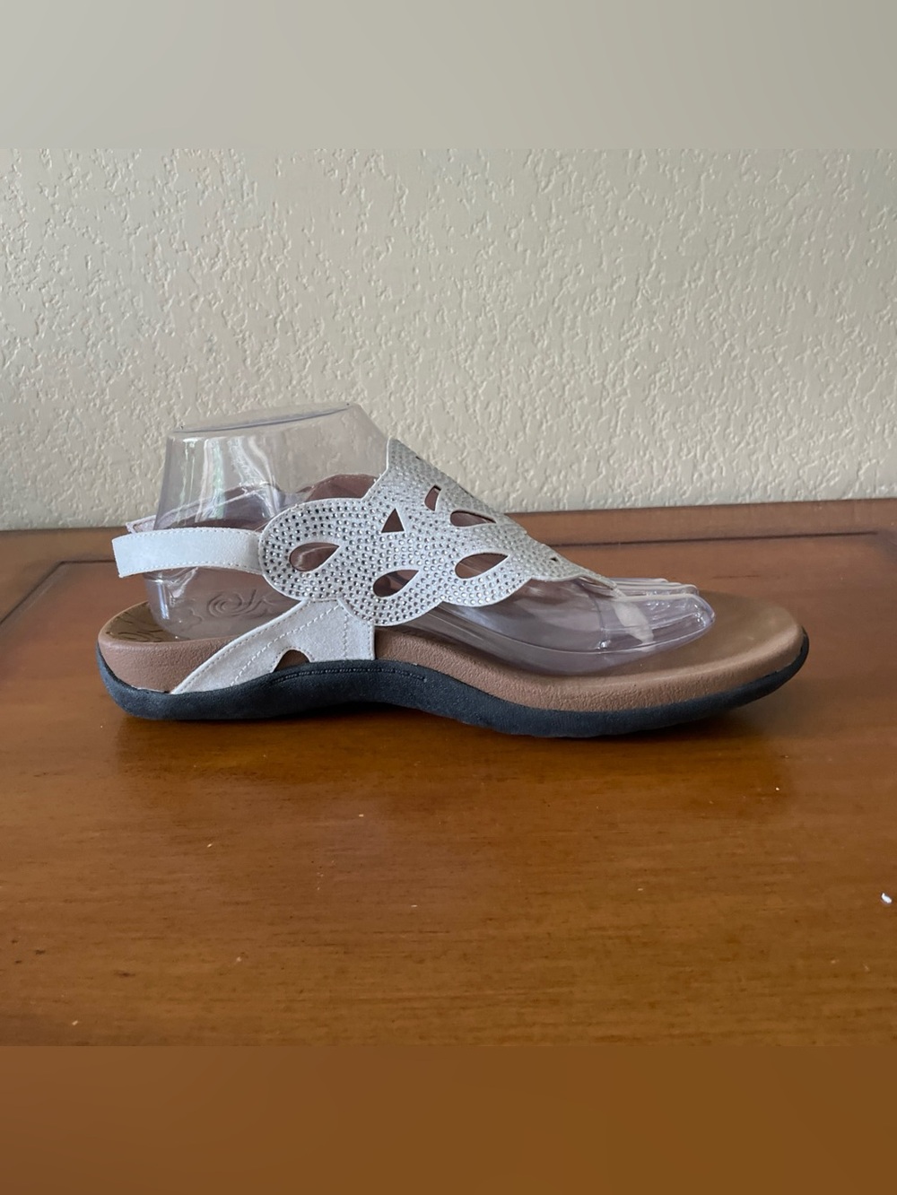 Rockport Ridge Sling Womens Sandals Sz 10 White Silver Bling Leather Laser Cut - Picture 3 of 14